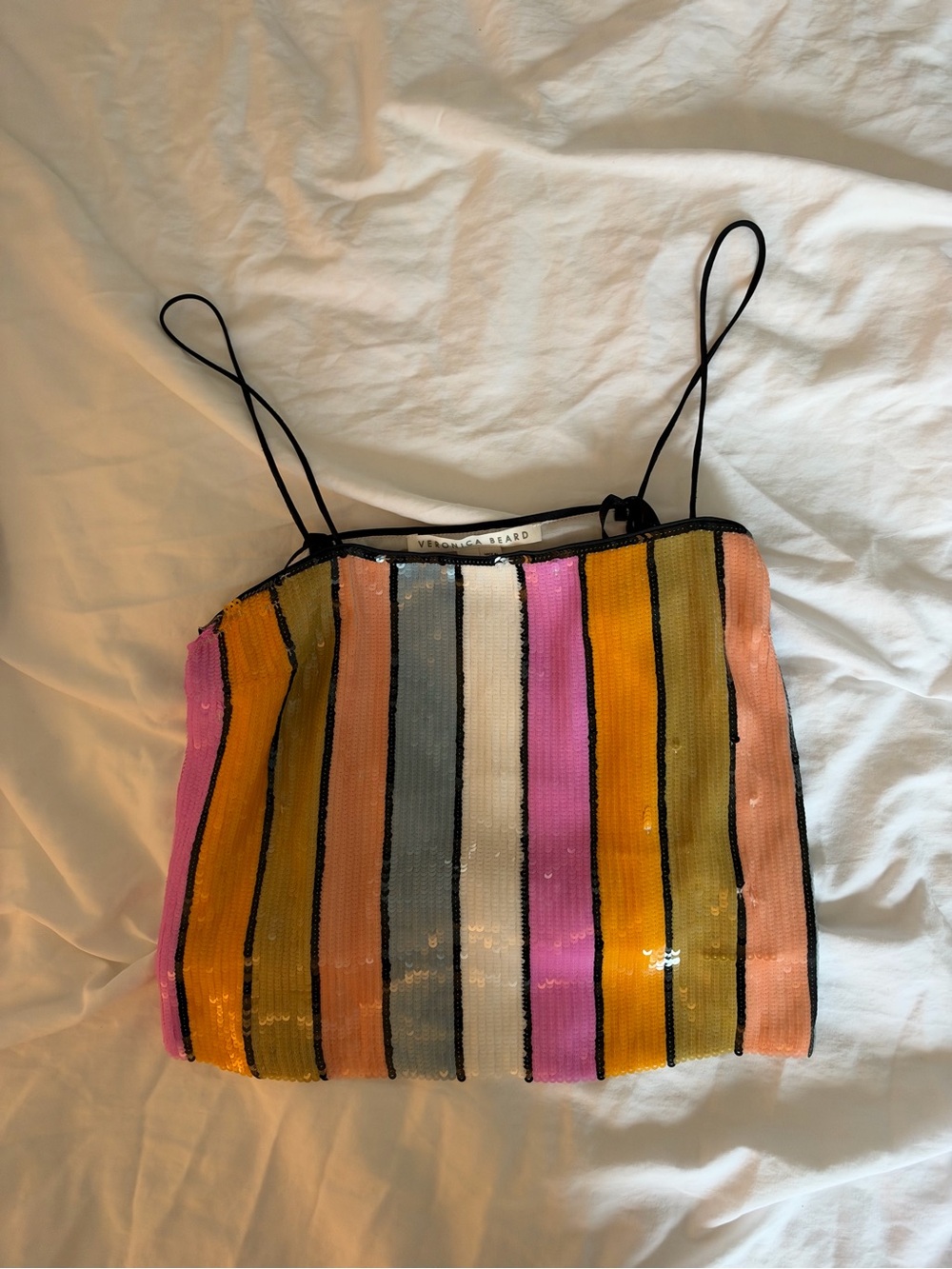 VERONICA BEARD Harmoni striped sequin top